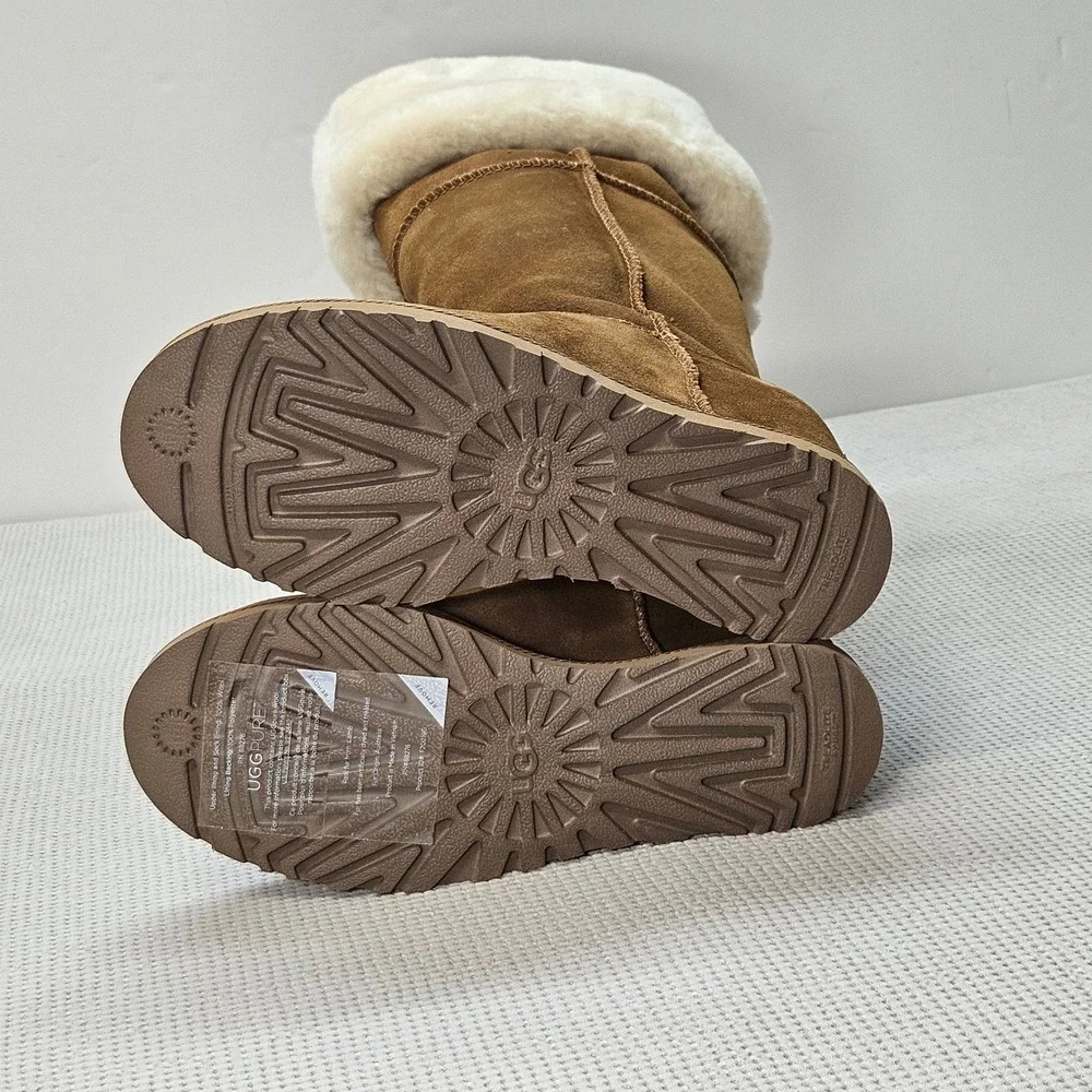 UGG Classic Femme Over‎ the Knee Wedge Boots Chestnut Suede 1104610 Womens 6